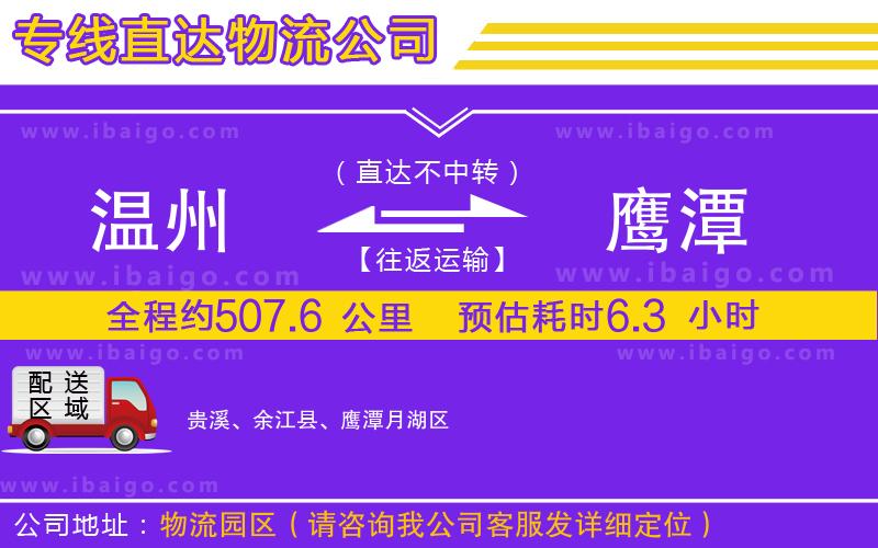 溫州到鷹潭物流專線