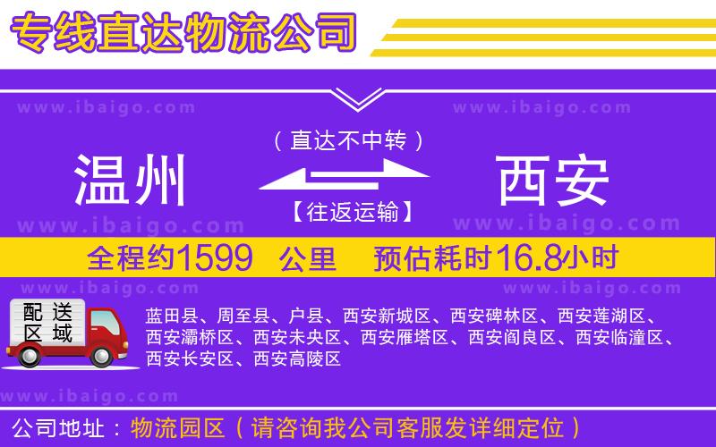 溫州到西安物流專(zhuān)線(xiàn)