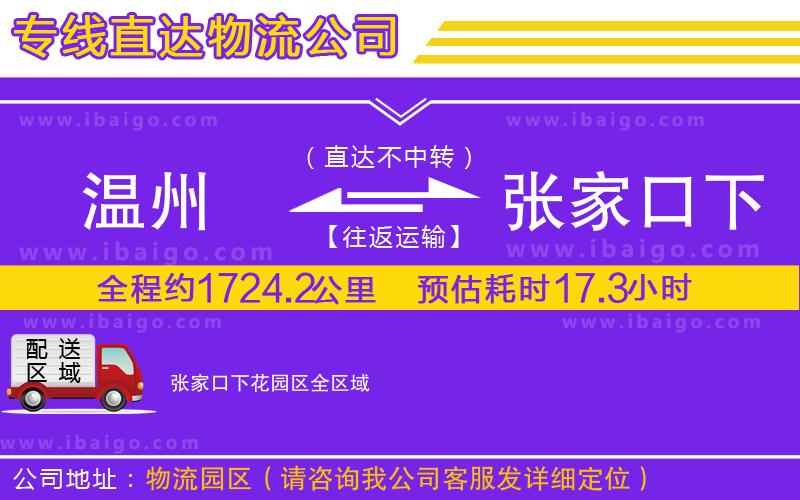 溫州到張家口下花園區(qū)貨運公司