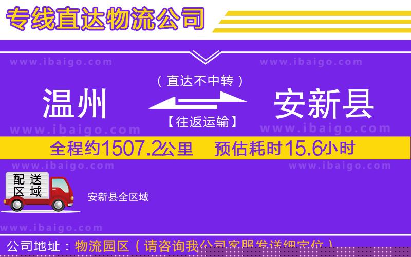 溫州到安新縣貨運公司