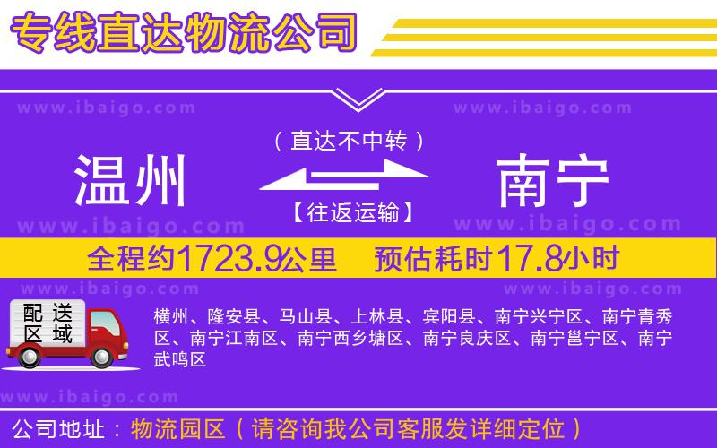 溫州到南寧物流