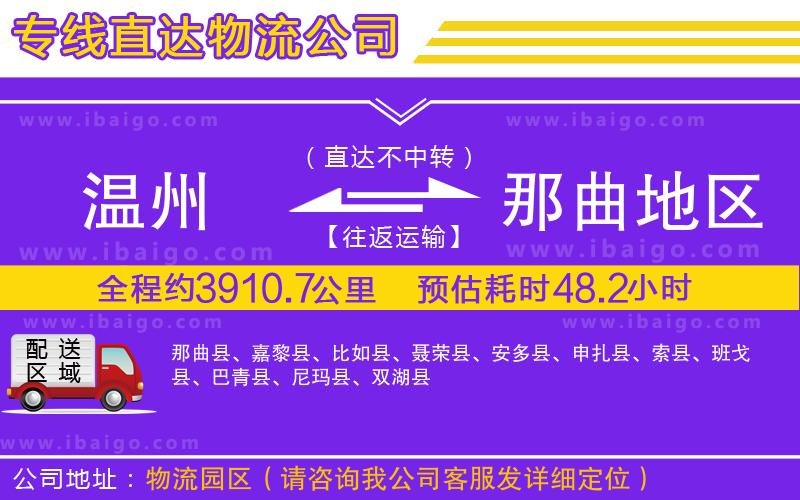 溫州到那曲地區(qū)物流專線