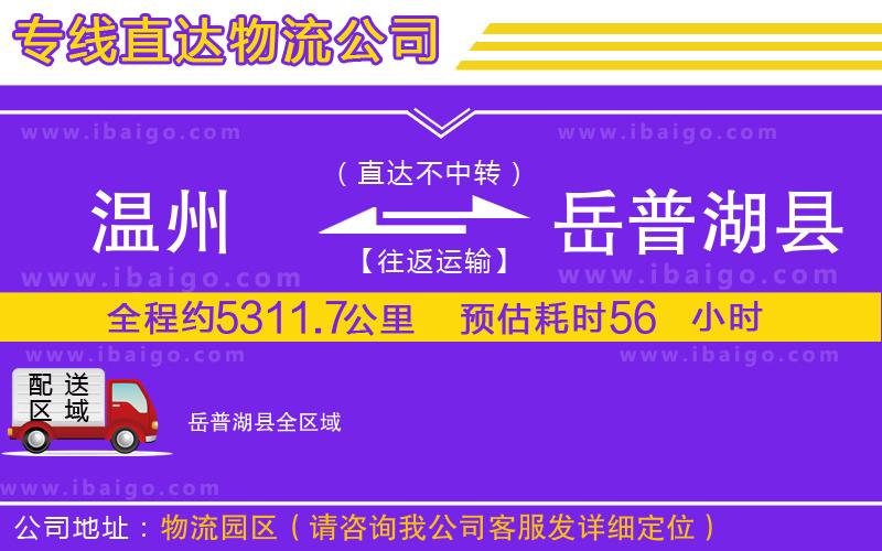 溫州到岳普湖縣貨運專線
