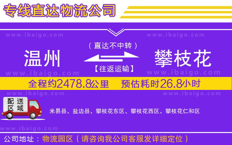 溫州到攀枝花物流公司