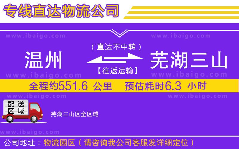 溫州到蕪湖三山區(qū)貨運專線