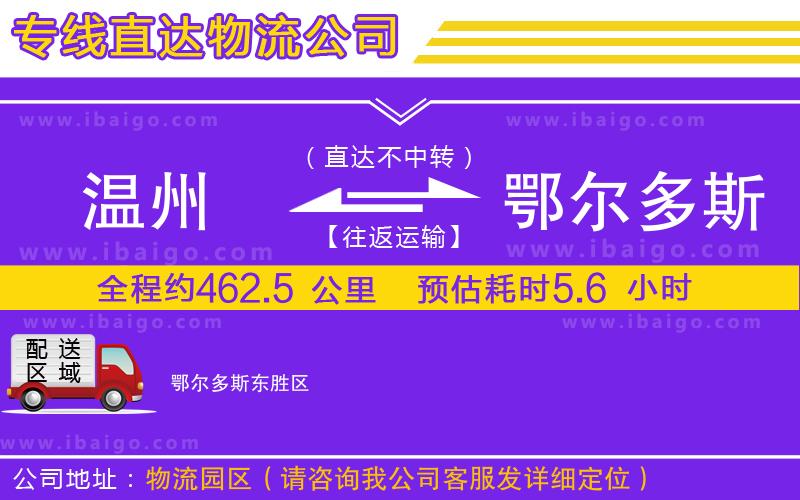 溫州到鄂爾多斯貨運(yùn)